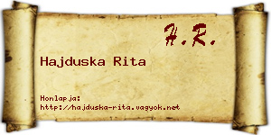 Hajduska Rita névjegykártya